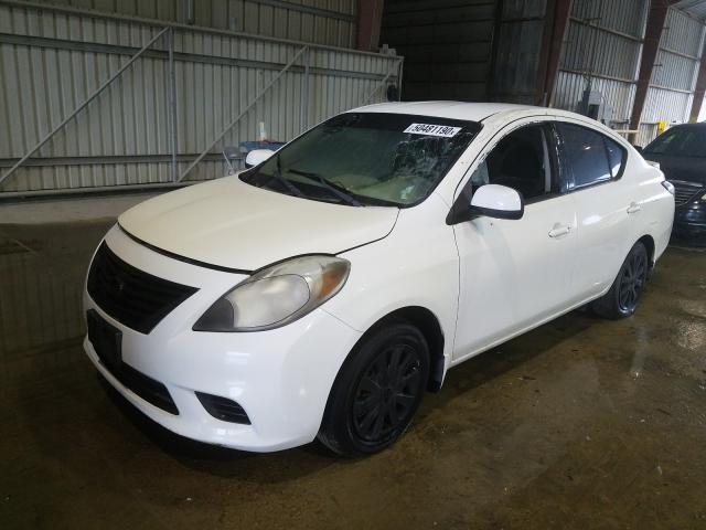 3N1CN7AP9EK438778 - 2014 NISSAN VERSA S WHITE photo 2