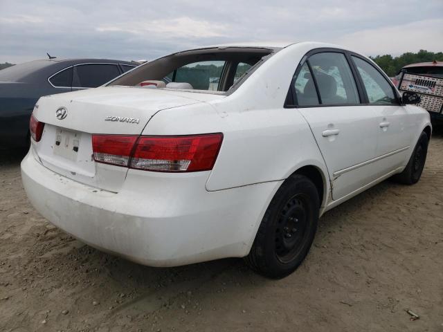 5NPET46C07H179837 - 2007 HYUNDAI SONATA GLS WHITE photo 4