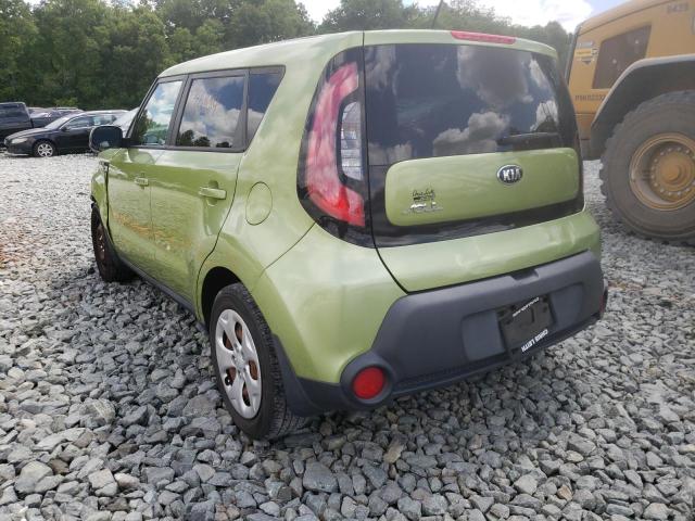 KNDJN2A25F7762452 - 2015 KIA SOUL GREEN photo 3