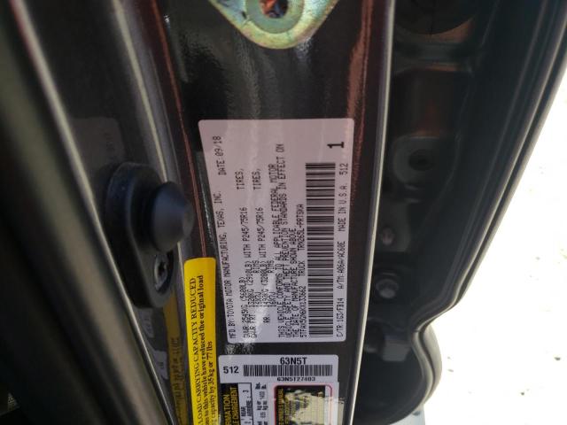 5TFAX5GN6KX133662 - 2019 TOYOTA TACOMA DOUBLE CAB  照片 10