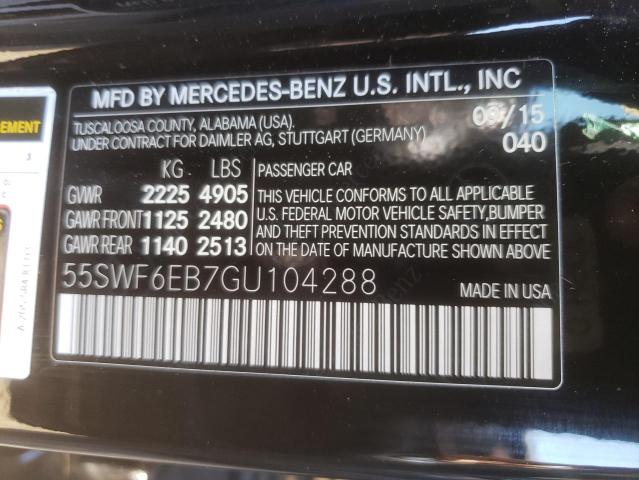 55SWF6EB7GU104288 - 2016 MERCEDES-BENZ C 450 4MAT BLACK photo 10