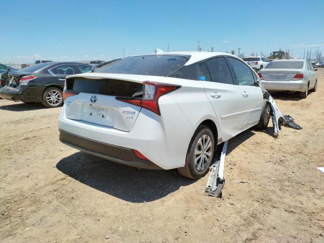 JTDL9MFU5M3030104 - 2021 TOYOTA PRIUS LE WHITE photo 4