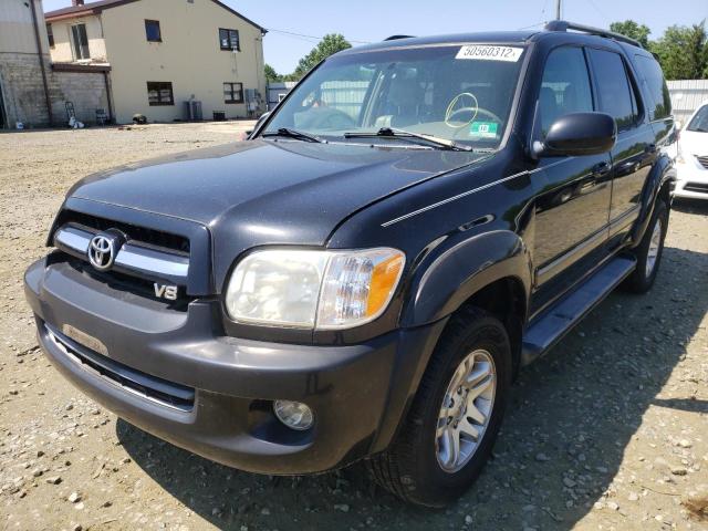 5TDBT48A46S267930 - 2006 TOYOTA SEQUOIA BLACK photo 2