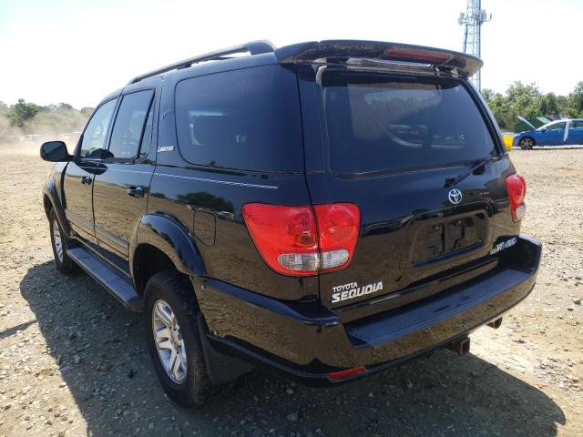 5TDBT48A46S267930 - 2006 TOYOTA SEQUOIA BLACK photo 3