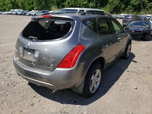 JN8AZ08W25W414201 - 2005 NISSAN MURANO GRAY photo 4