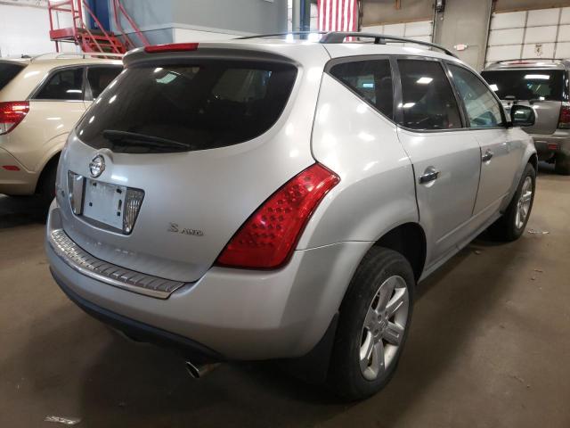 JN8AZ08WX7W635211 - 2007 NISSAN MURANO SL SILVER photo 4