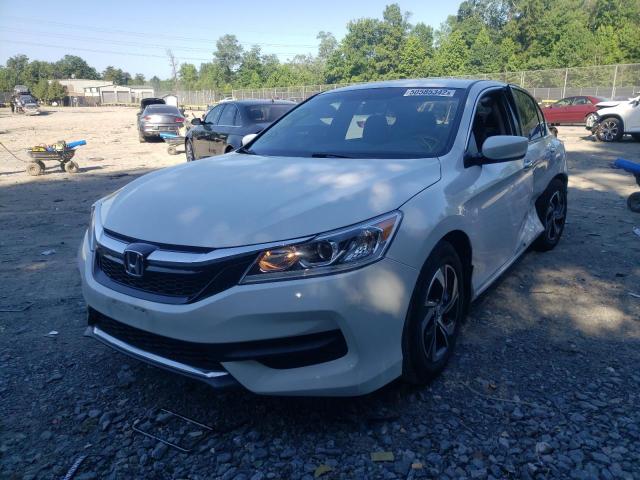 1HGCR2F37GA073503 - 2016 HONDA ACCORD LX WHITE photo 2