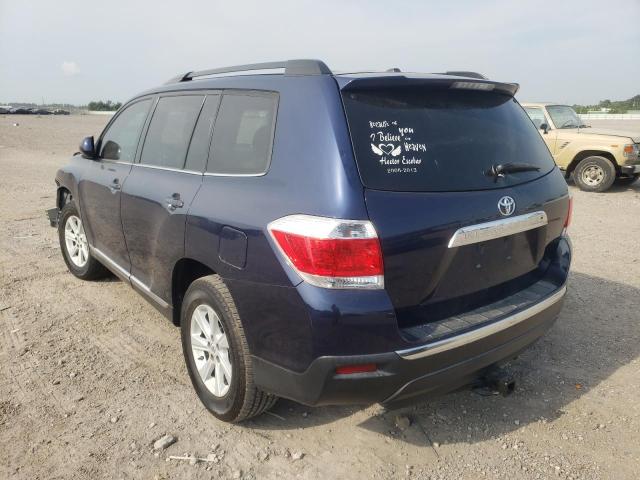 5TDZK3EH3DS101649 - 2013 TOYOTA HIGHLANDER BLUE photo 3