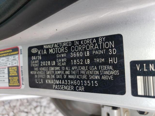 KNADM4A33H6013515 - 2017 KIA CADENZA LI SILVER photo 10