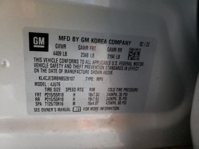 KL4CJESM8NB528107 - 2022 BUICK ENCORE PRE GRAY photo 10