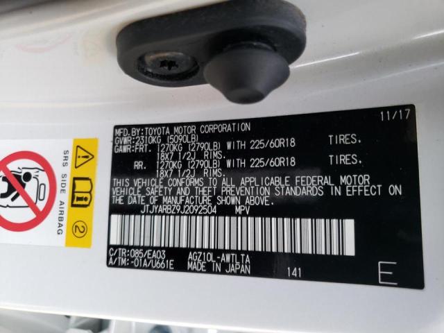 JTJYARBZ9J2092504 - 2018 LEXUS NX 300 BAS 白色 照片 10