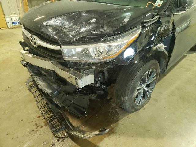 5TDKKRFH4GS502893 - 2016 TOYOTA HIGHLANDER BLACK photo 9