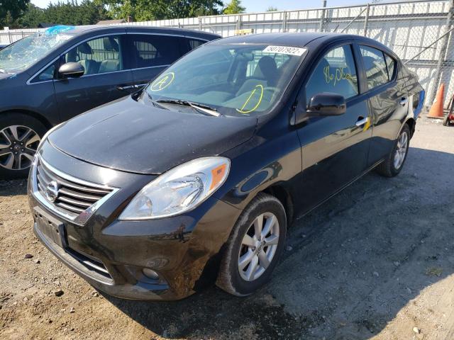 3N1CN7AP5CL803951 - 2012 NISSAN VERSA S BLACK photo 2