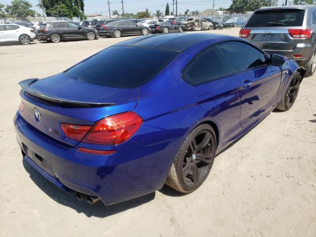 WBSLX9C5XDC968785 - 2013 BMW M6 BLUE photo 4