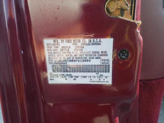 1LNLM81W8NY613880 - 1992 LINCOLN TOWN CAR EXECUTIVE  photo 10