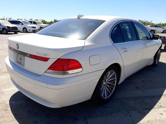 WBAGL63444DP70768 - 2004 BMW 745 I WHITE photo 4