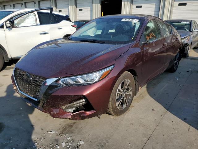 3N1AB8CV2NY229557 - 2022 NISSAN SENTRA SV BURGUNDY photo 2