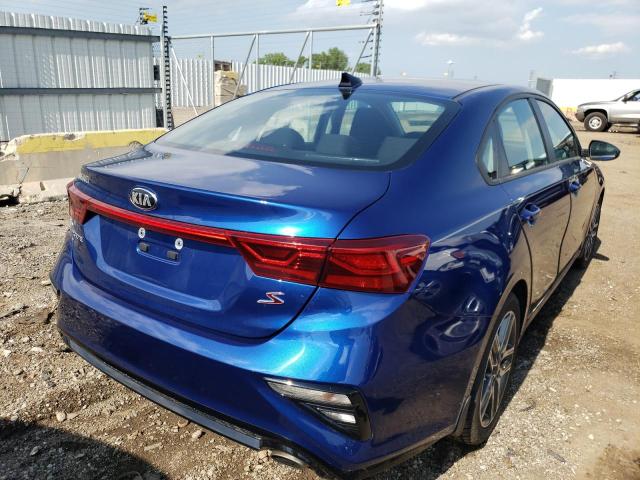 3KPF34AD1KE022576 - 2019 KIA FORTE GT L BLUE photo 4