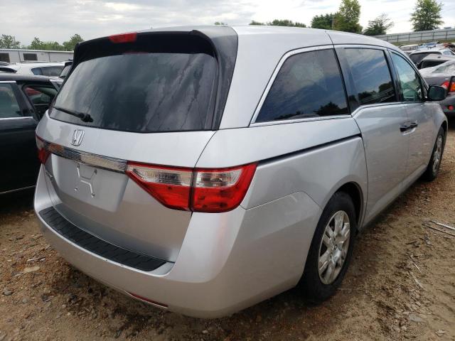 5FNRL5H26BB027144 - 2011 HONDA ODYSSEY LX SILVER photo 4