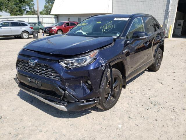 JTMEWRFV3KD512455 - 2019 TOYOTA RAV4 XSE BLUE photo 2