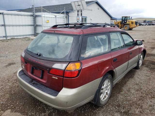4S3BH675227637309 - 2002 SUBARU LEGACY OUT RED photo 4