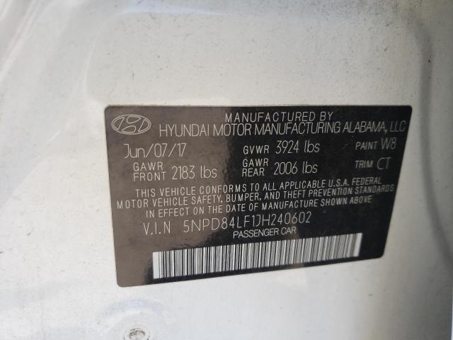 5NPD84LF1JH240602 - 2018 HYUNDAI ELANTRA SEL  photo 10