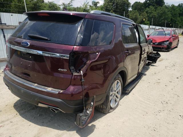 1FM5K8D80JGA95064 - 2018 FORD EXPLORER X BURGUNDY photo 4