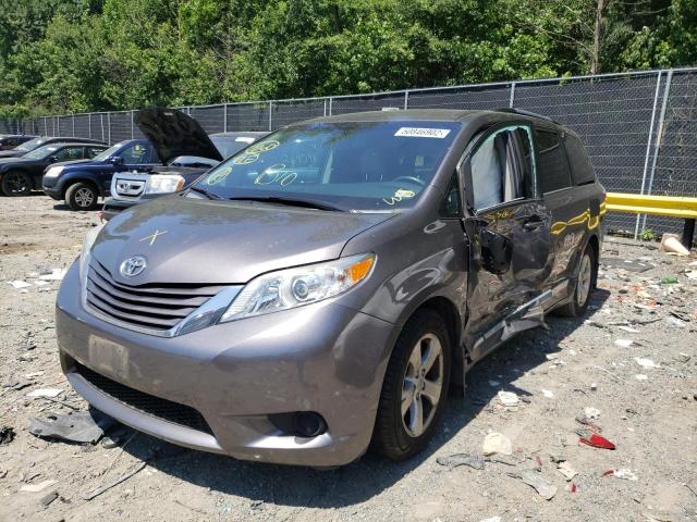 5TDKK3DC1FS670123 - 2015 TOYOTA SIENNA LE CHARCOAL photo 2