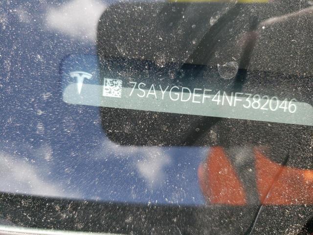 7SAYGDEF4NF382046 - 2022 TESLA MODEL Y Черный фото 10