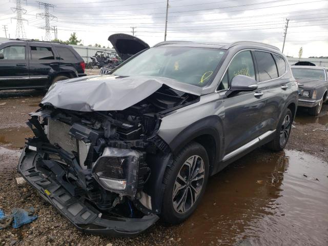 5NMS53AA0KH058485 - 2019 HYUNDAI SANTA FE L GRAY photo 2