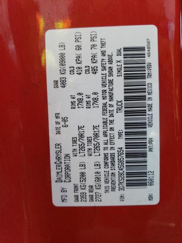 3D7KS28C45G857654 - 2005 DODGE RAM 2500 S Qırmızı foto 10