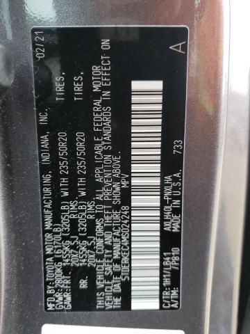 5TDERKEC4MS024248 - 2021 TOYOTA SIENNA LIM GRAY photo 10