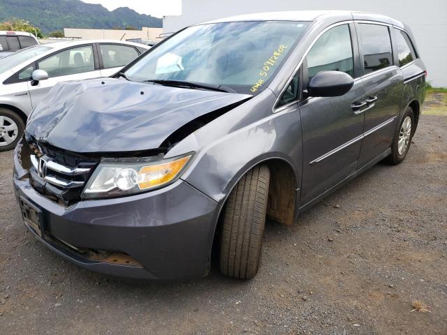 5FNRL5H22EB096885 - 2014 HONDA ODYSSEY LX GRAY photo 2