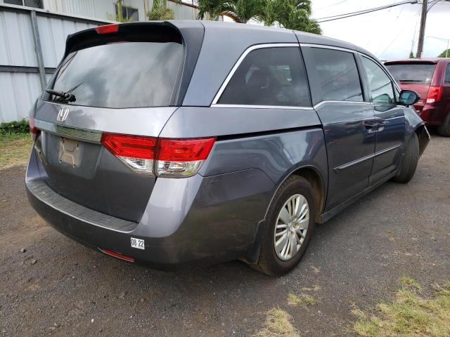 5FNRL5H22EB096885 - 2014 HONDA ODYSSEY LX GRAY photo 4