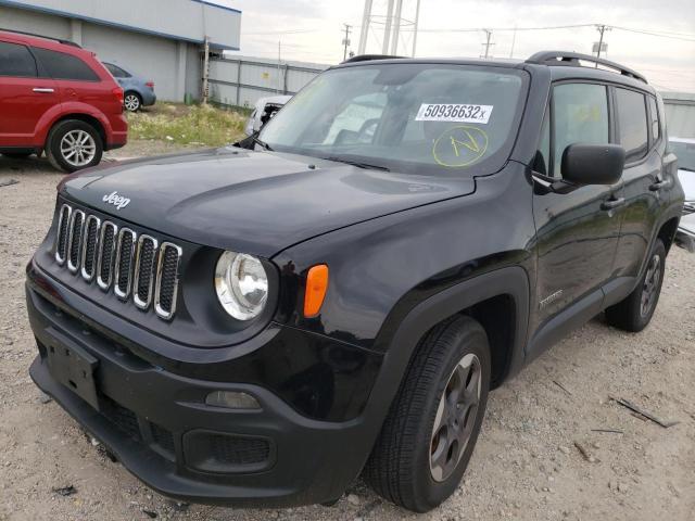 ZACCJBAB4HPG17770 - 2017 JEEP RENEGADE BLACK photo 2