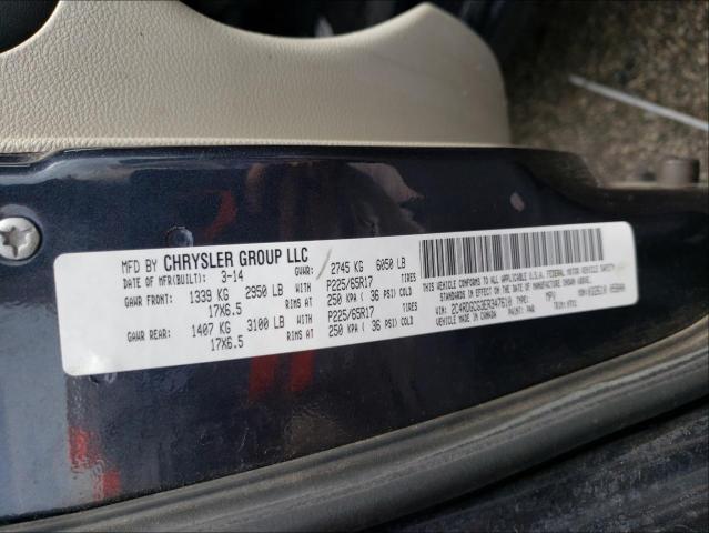 2C4RDGCG3ER347610 - 2014 DODGE GRAND CARA BLUE photo 10