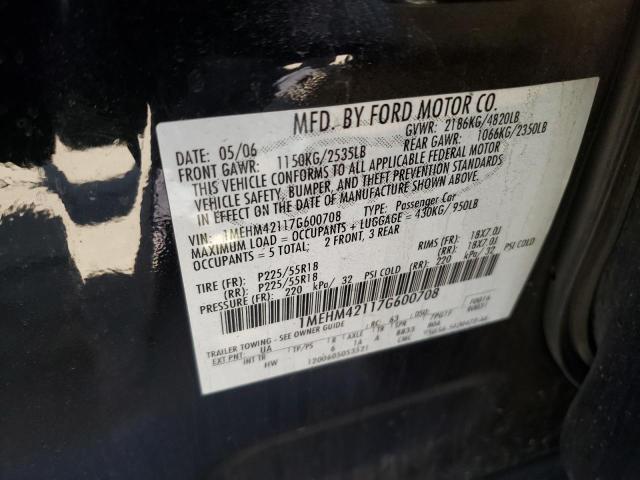 1MEHM42117G600708 - 2007 MERCURY MONTEGO PR 白色 照片 10