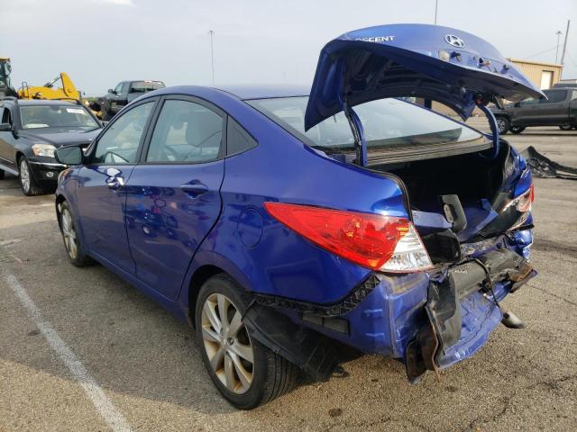 KMHCU4AE9DU479614 - 2013 HYUNDAI ACCENT BLUE photo 3