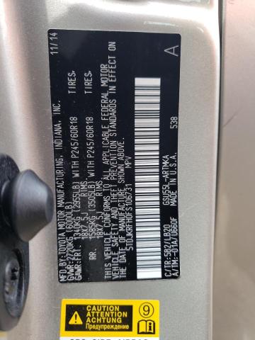 5TDJKRFH0FS106731 - 2015 TOYOTA HIGHLANDER XLE  ფოტო 10