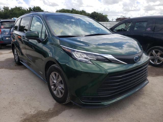 5TDBRKEC2MS014952 - 2021 TOYOTA SIENNA LE GREEN photo 1