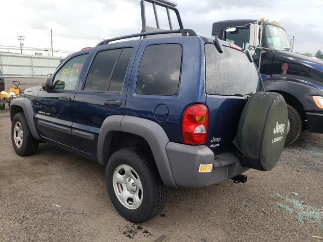 1J4GL48K63W706596 - 2003 JEEP LIBERTY SP BLUE photo 3