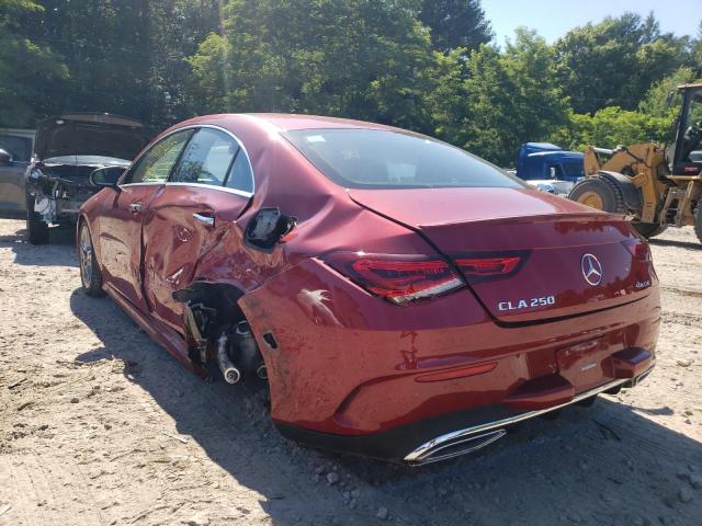 W1K5J4HB5NN252777 - 2022 MERCEDES-BENZ CLA 250 4M RED photo 3