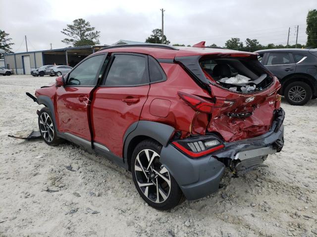 KM8K53A31NU772572 - 2022 HYUNDAI KONA LIMIT RED photo 3