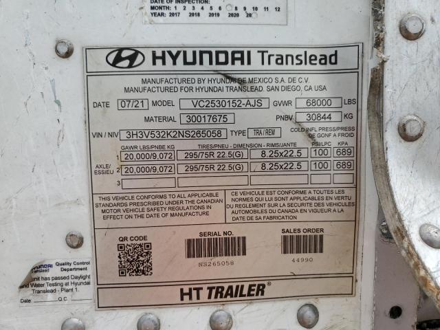 3H3V532K2NS265058 - 2022 HYUNDAI DRYVAN WHITE photo 10