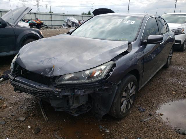 1HGCR2F34EA202634 - 2014 HONDA ACCORD LX GRAY photo 2