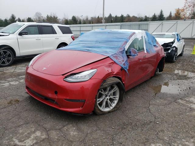 5YJYGDEE4LF014743 - 2020 TESLA MODEL Y Красный фото 2
