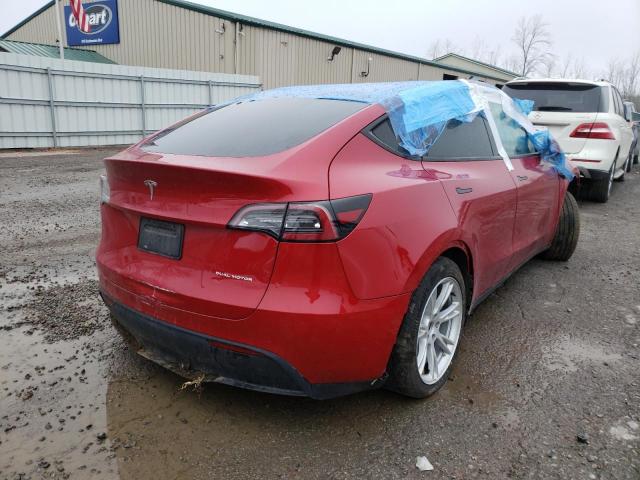 5YJYGDEE4LF014743 - 2020 TESLA MODEL Y Красный фото 4