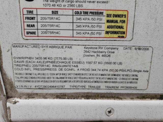 4YDT2902496410787 - 2009 KEYSTONE PASSPORT თეთრი ფოტო 10