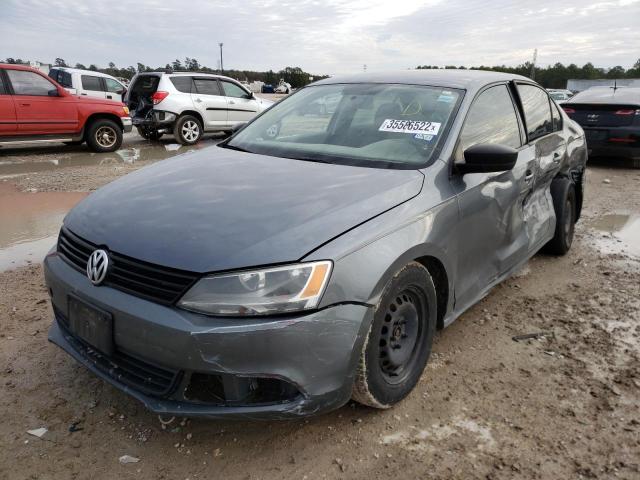 3VW2K7AJ5EM361390 - 2014 VOLKSWAGEN JETTA BASE رمادي صورة 2
