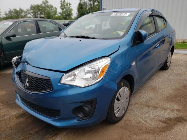 ML32F3FJ8LHF13534 - 2020 MITSUBISHI MIRAGE G4 BLUE photo 2